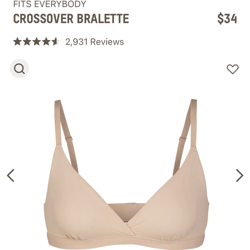 SKIMS Fits Everybody Crossover Bralette large Mica